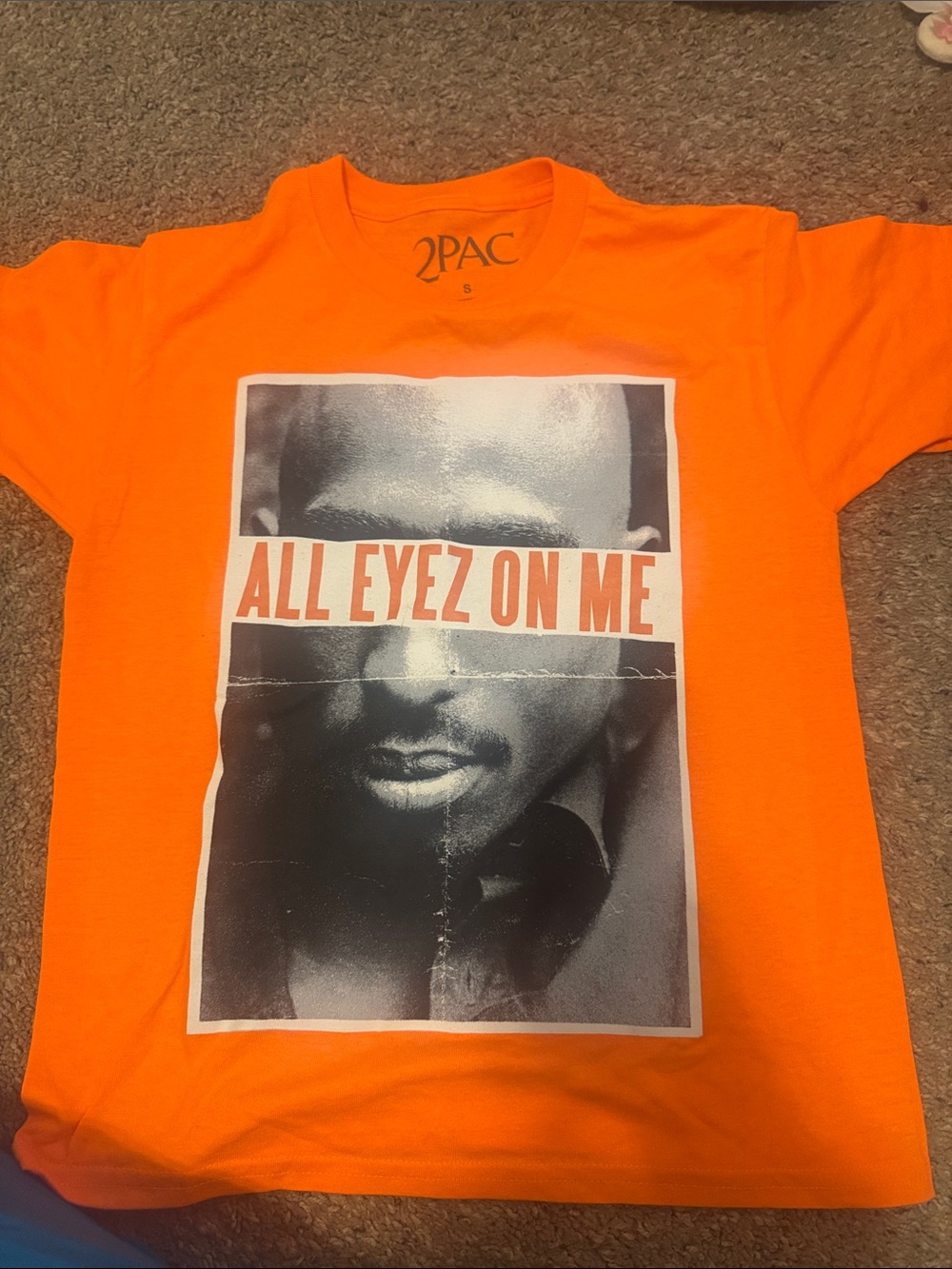 Fashion Nova Orange Graphic "All Eyez On Me" Tee